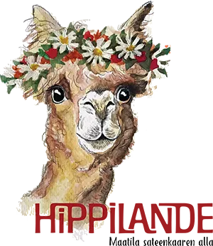 Hippilande logo, jossa laama